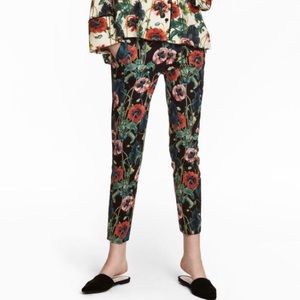 H&M Floral Poppy Cigarette Trousers 12